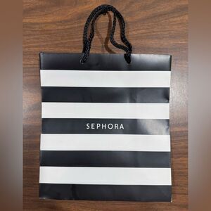 Sephora Classic Black and White striped gift shopping bag